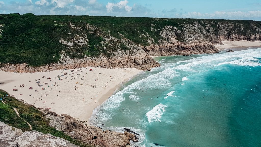 The stunning Porthcurno Beach, Cornwall