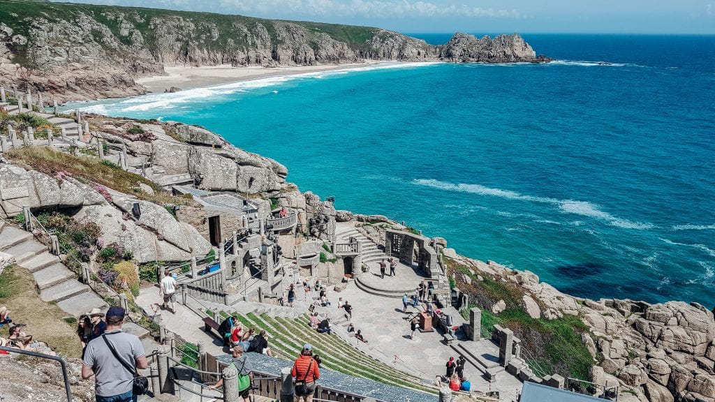 The stunning views from Minack Theatre out over Porthcurno, Cornwall